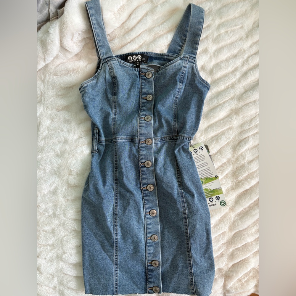Denim Button-Down mini Dress
